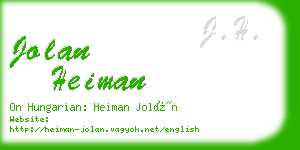 jolan heiman business card